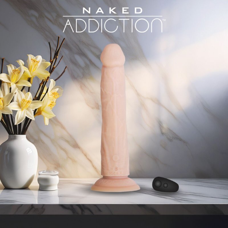Фалоімітатор з ротацією та пульсацією Naked ADDICTION 8″ Rotating & Thrusting Dong - Vanilla