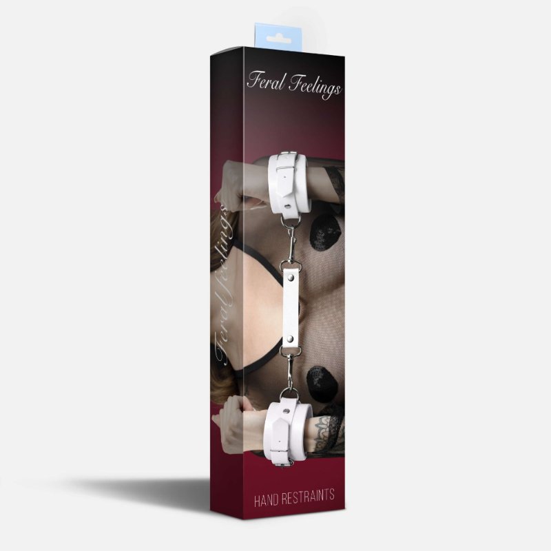 Наручники Feral Feelings - Hand Restraints White, натуральна шкіра