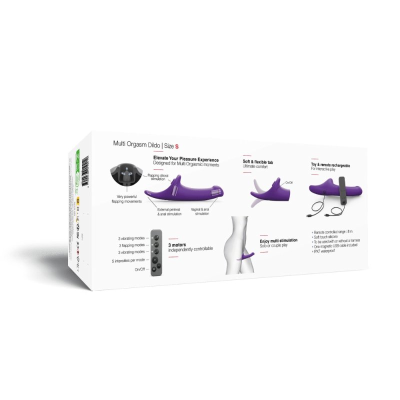 Вібронасадка для страпону з вакуумною стимуляцією Strap-On-Me Multi Orgasm Dildo S Purple