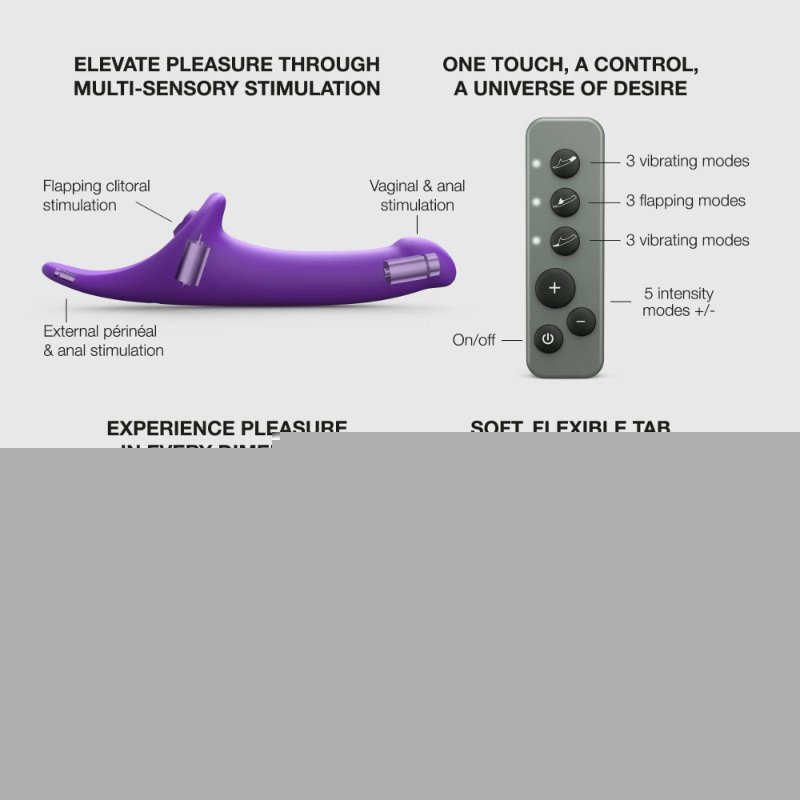 Вібронасадка для страпону з вакуумною стимуляцією Strap-On-Me Multi Orgasm Dildo S Purple