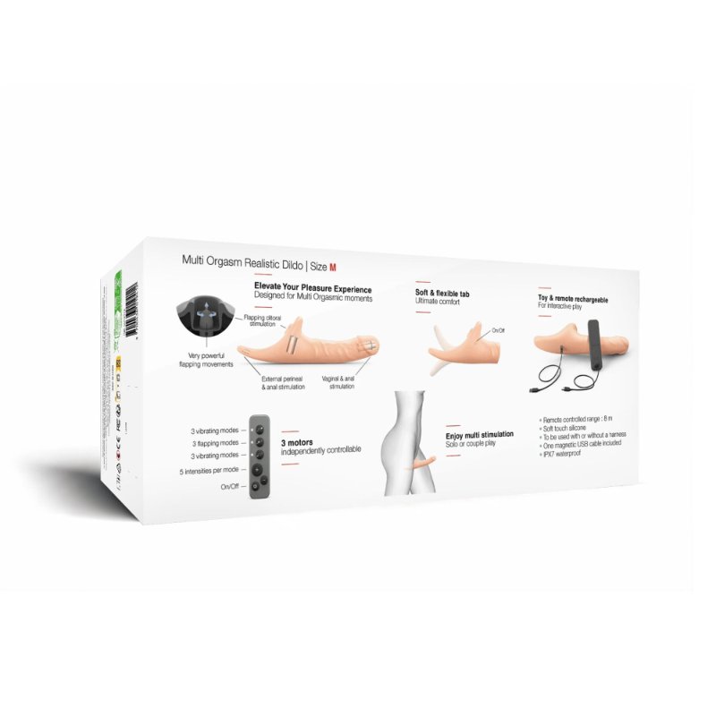 Вібронасадка для страпону з вакуумною стимуляцією Strap-On-Me Multi Orgasm Realistic Dildo M Vanilla