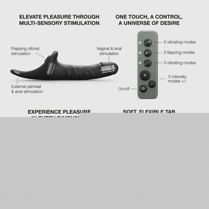 Вібронасадка для страпону з вакуумною стимуляцією Strap-On-Me Multi Orgasm Realistic Dildo XL Black