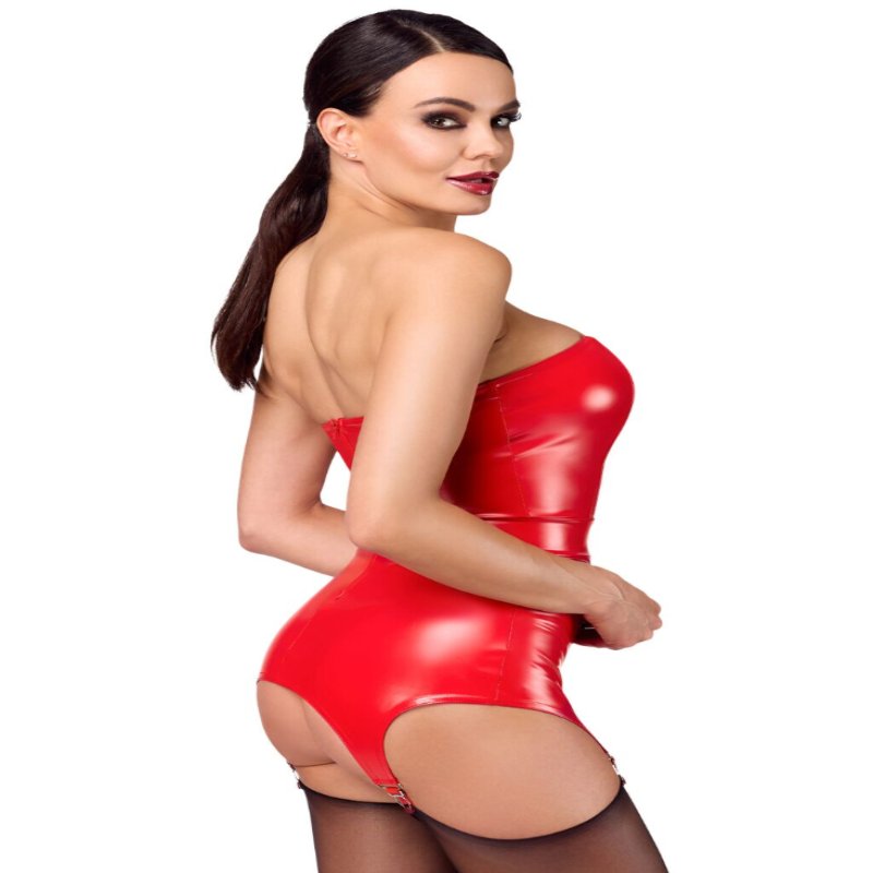 Корсет з підв'язками для панчіх Noir Handmade F368 Bombshell Fierce Corset-belt Red M