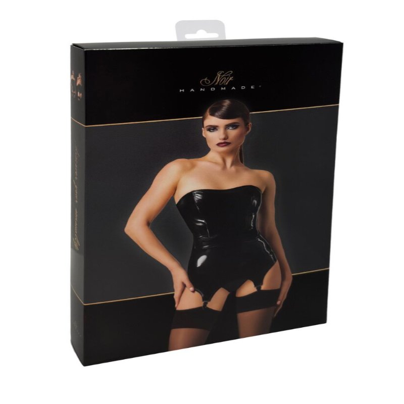 Корсет із підв'язками для панчіх Noir Handmade F381 Dominae Venom PVC corset-belt S