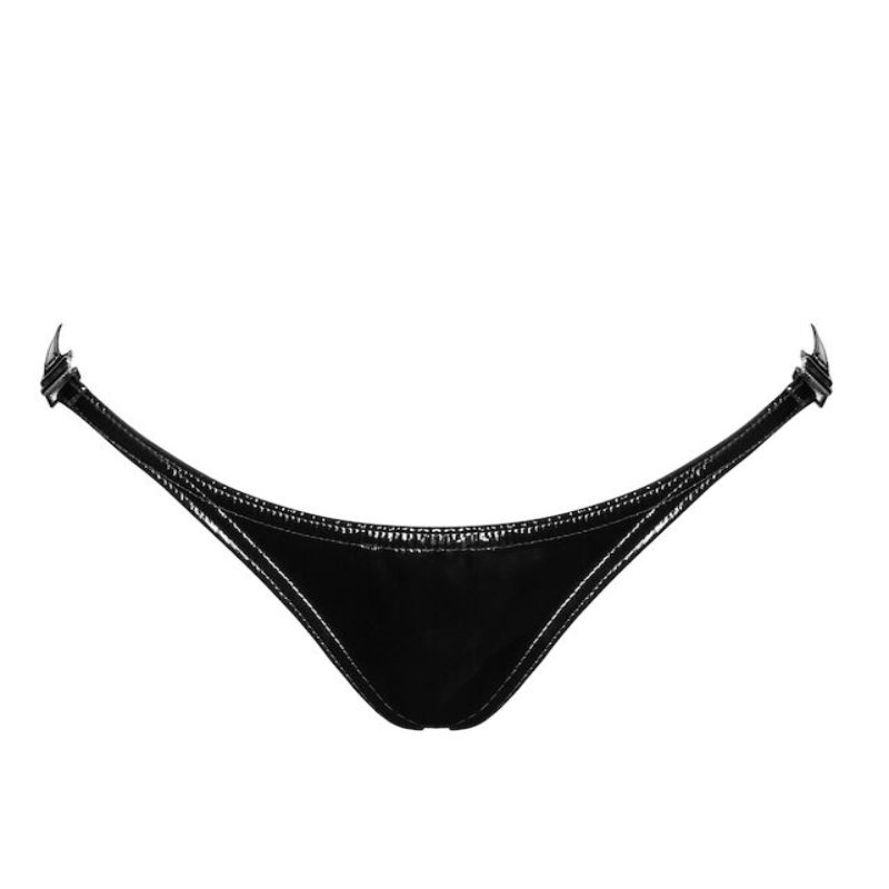 Трусики Noir Handmade P014 Dominae PVC panty with silver clasp XXL
