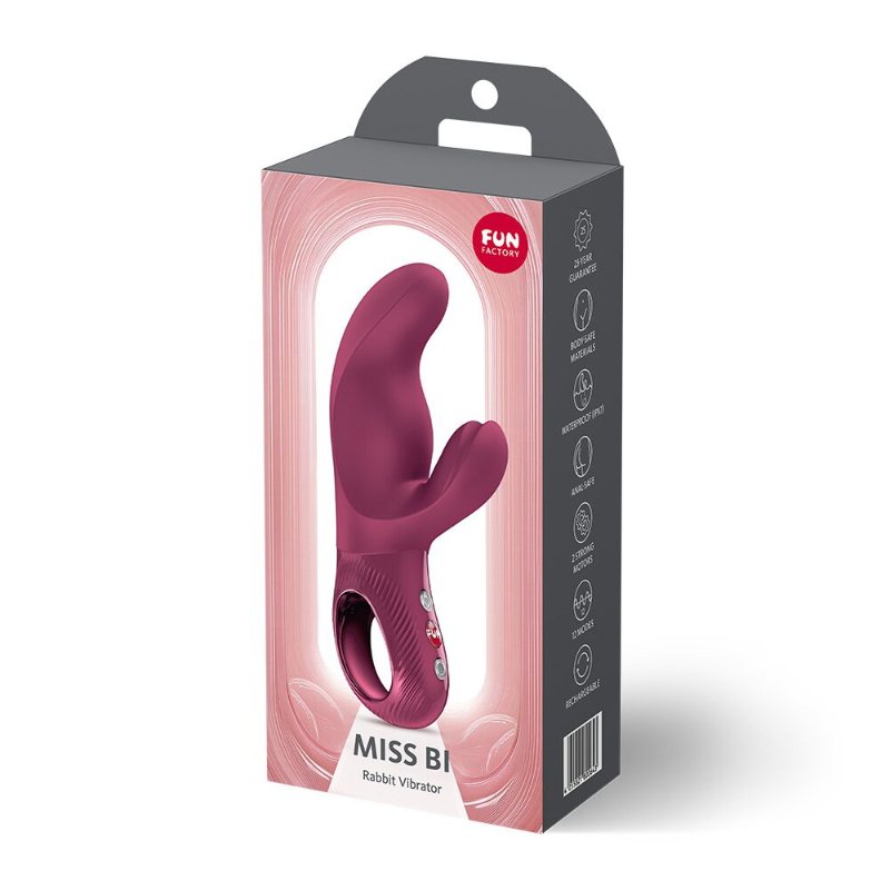 Вібратор-кролик Fun Factory MISS BI Wine Red, 2 незалежні мотори, діаметр 4,2 см