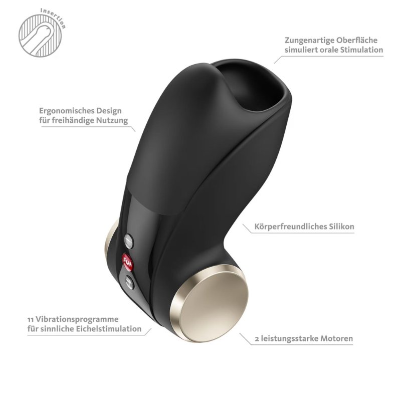Мастурбатор для головки пеніса Fun Factory COBRA LIBRE II Black, 2 мотори, гра без рук