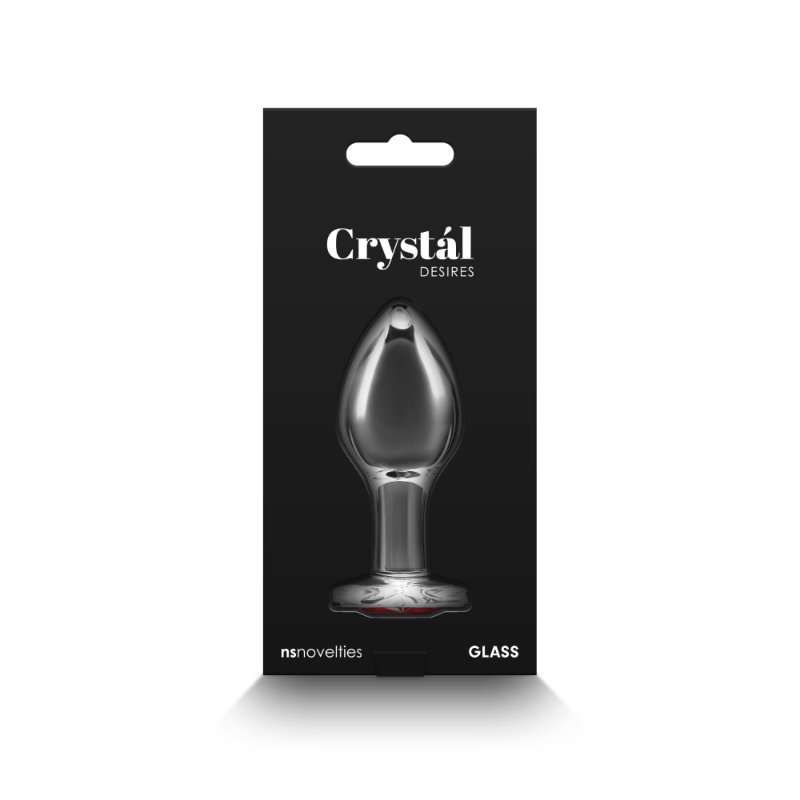 Скляна анальна пробка NS Novelties Crystal - Desires - Red Heart - Medium
