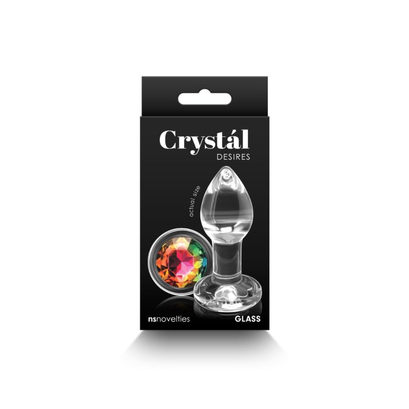 Скляна анальна пробка NS Novelties Crystal - Desires - Rainbow Gem - Small