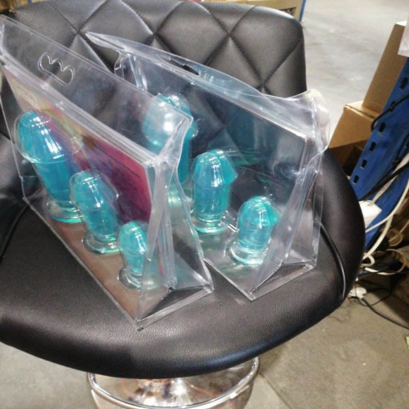 Набір анальних пробок Doc Johnson Crystal Jellies - Anal Starter Kit Teal (м'ятий та без вставки!!!)
