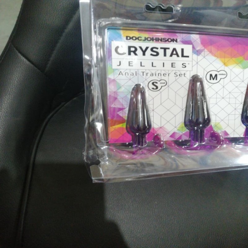 Набір анальних пробок Doc Johnson Crystal Jellies - Anal Trainer Set - Rainbow (м'яте паковання!!!)