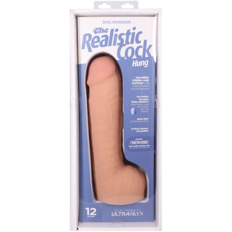 Фалоімітатор Doc Johnson The Realistic Cock ULTRASKYN - 12 Inch Hung with Balls Vanilla