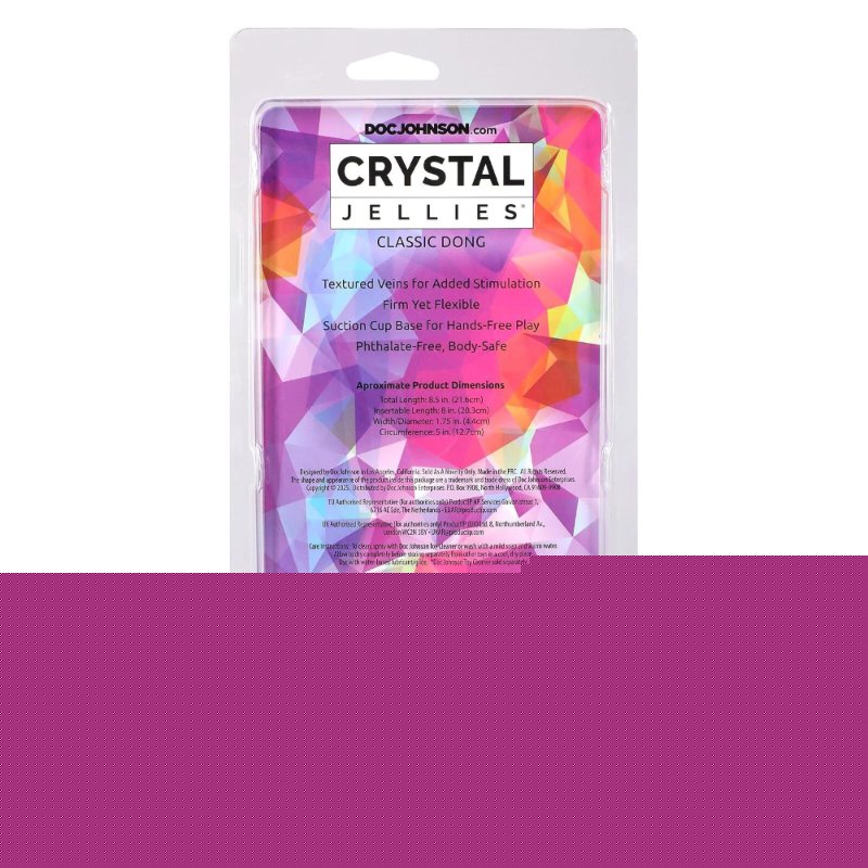 Фалоімітатор Doc Johnson Crystal Jellies - 8.5 Inch Сlassic Dong - Rainbow