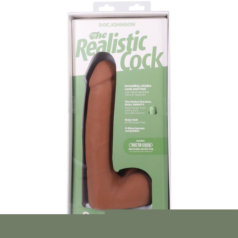 Фалоімітатор Doc Johnson The Realistic Cock ULTRASKYN - 9 Inch with Balls Caramel