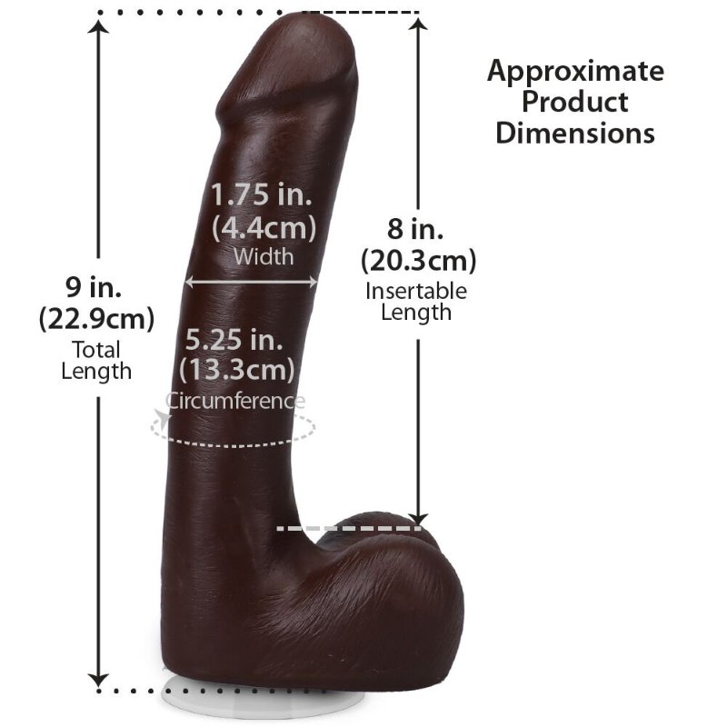 Фалоімітатор Doc Johnson The Realistic Cock ULTRASKYN - 9 Inch with Balls Chocolate