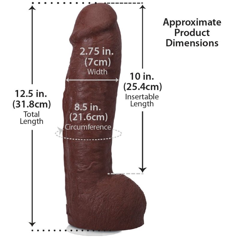 Фалоімітатор Doc Johnson The Realistic Cock ULTRASKYN - 12 Inch Hung with Balls Chocolate
