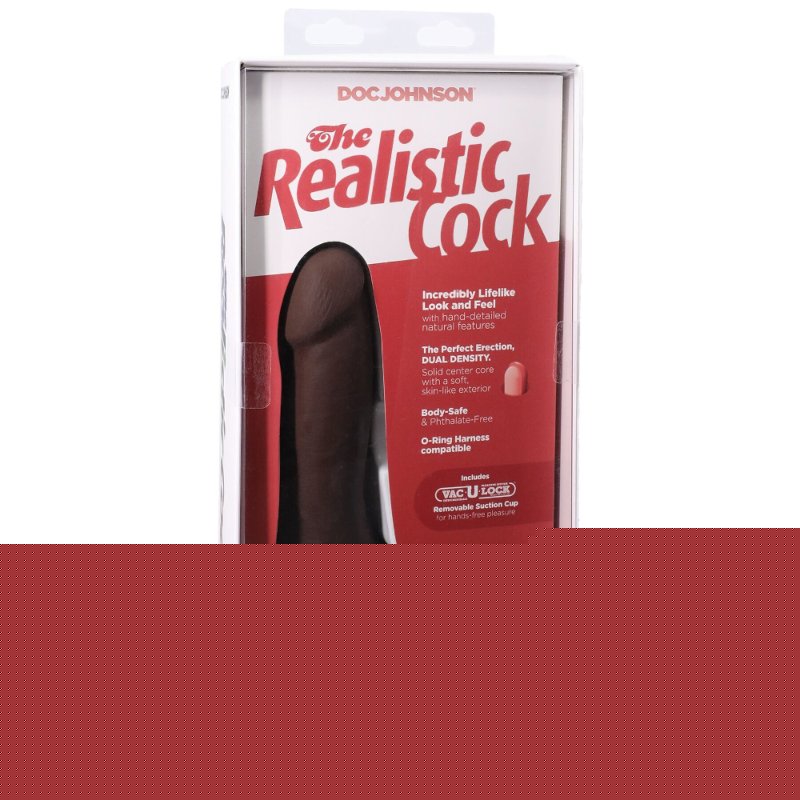 Фалоімітатор Doc Johnson The Realistic Cock ULTRASKYN - 7 Inch with Balls Chocolate