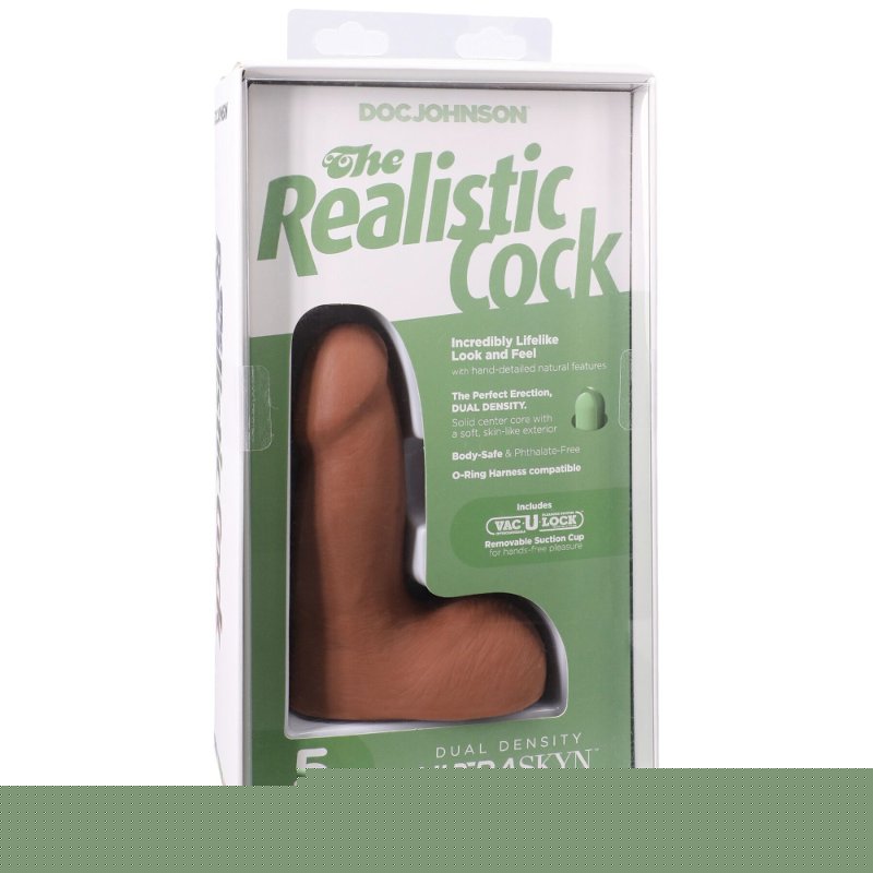 Фалоімітатор Doc Johnson The Realistic Cock ULTRASKYN - 5 Inch with Balls Caramel