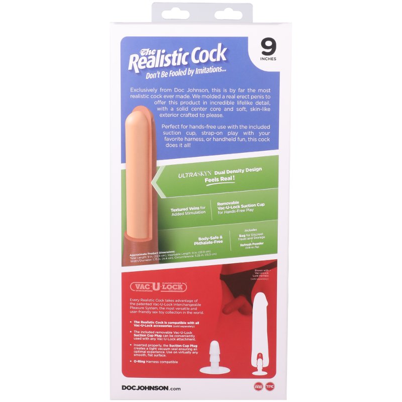 Фалоімітатор Doc Johnson The Realistic Cock ULTRASKYN - 9 Inch Chocolate