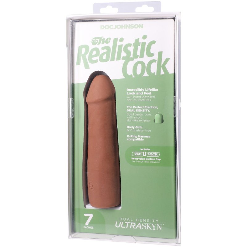 Фалоімітатор Doc Johnson The Realistic Cock ULTRASKYN - 7 Inch Caramel