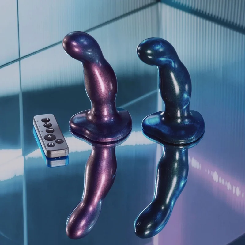 Дилдо з вібрацією Strap-On-Me FINGERING & VIBRATING DILDO - M - PURPLE, з манливим рухом