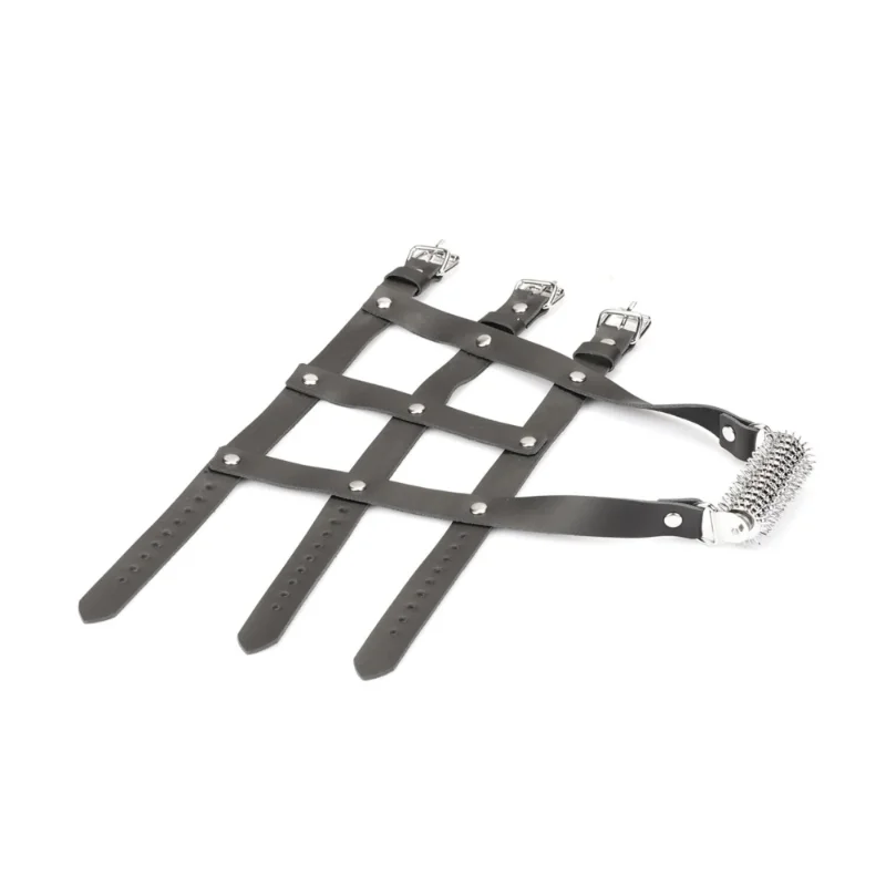 Шкіряна портупея для гомілкостопу зі шпорами Liebe Seele Leather High Heel Ankle Harness Silver