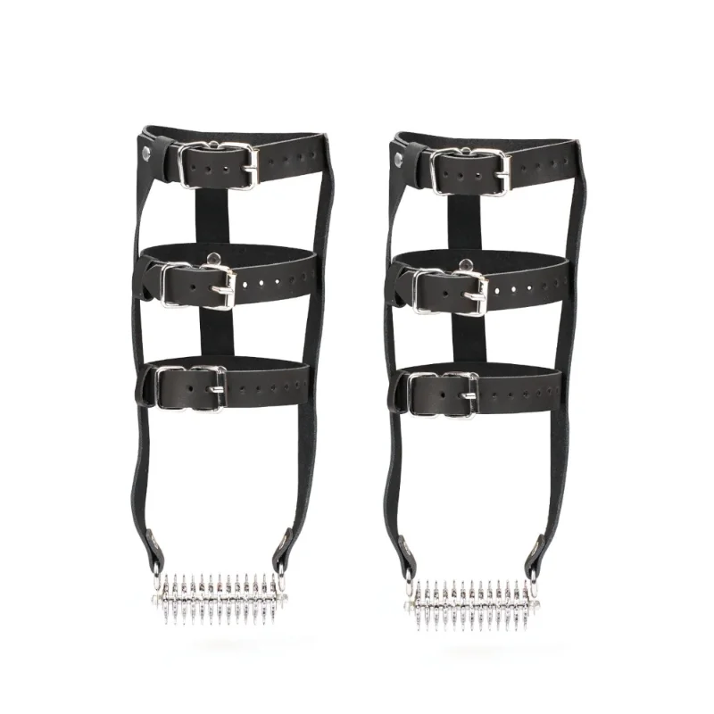Шкіряна портупея для гомілкостопу зі шпорами Liebe Seele Leather High Heel Ankle Harness Silver