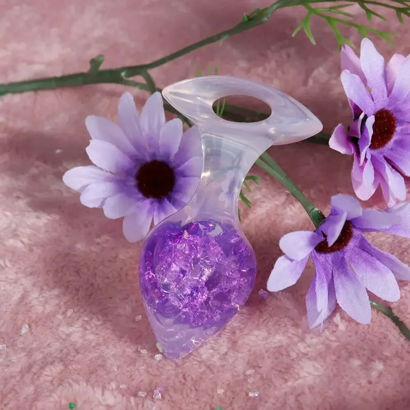 Анальна пробка Liebe Seele Heart-shaped Crystal Anal Plug - Purple Small