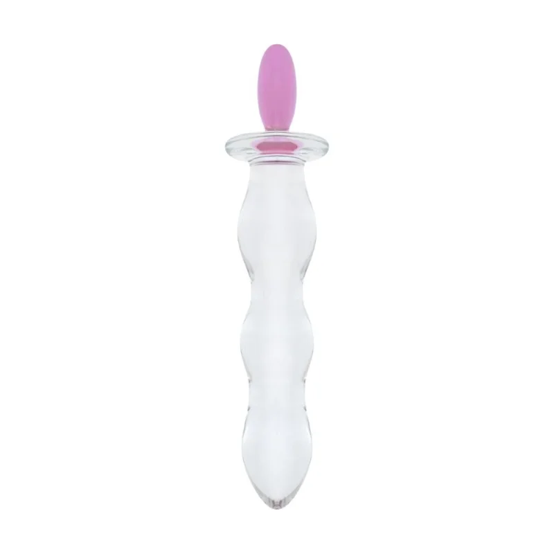 Скляний анальний ланцюжок Gildo Glass Butt Plug Heart Shape No. 35
