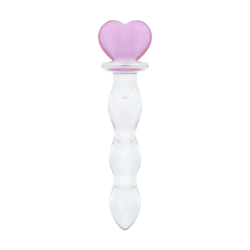 Скляний анальний ланцюжок Gildo Glass Butt Plug Heart Shape No. 35