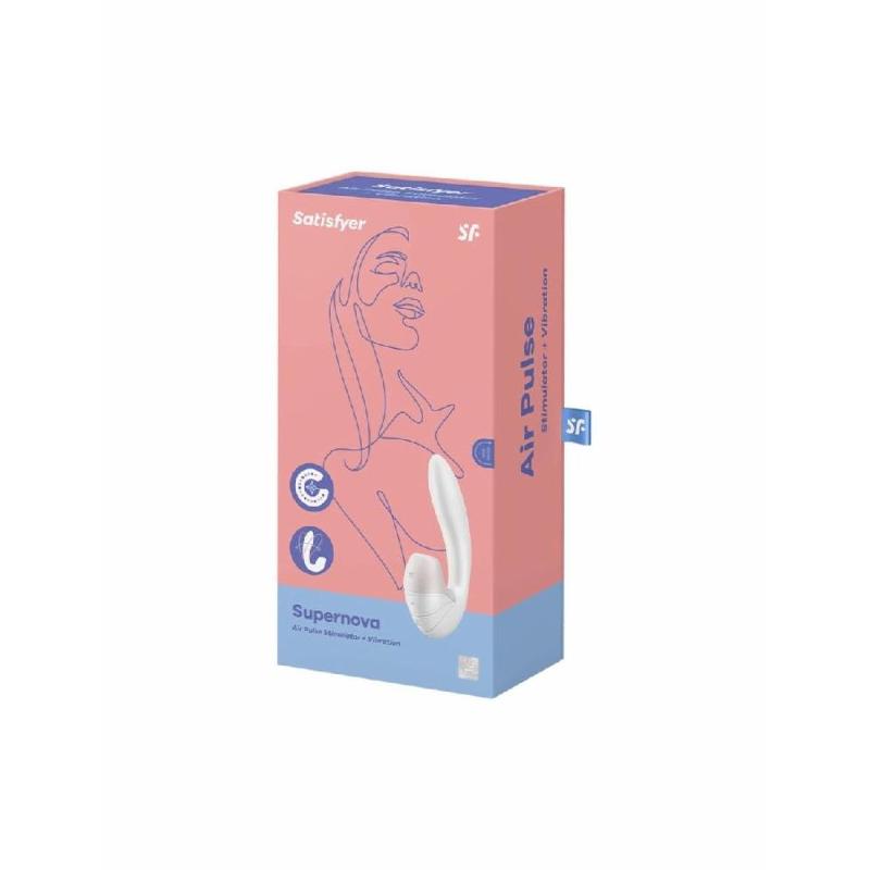 Вакуумний вібратор Satisfyer Supernova White, 2 положення стовбура