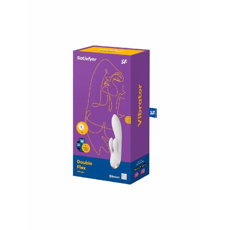 Смарт вібратор-кролик із подвійним відростком Satisfyer Double Flex White