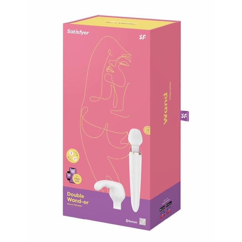Смарт-вібромасажер зі змінною головкою Satisfyer Double Wand-er