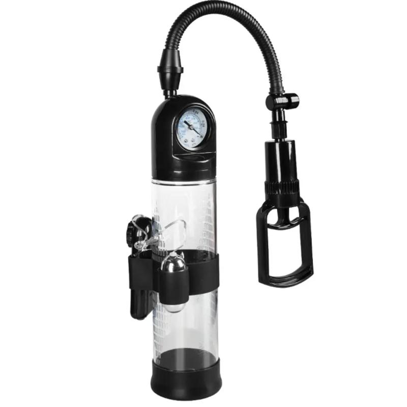 Вакуумная помпа с вибрацией Boss Series: Powerpump MASTER Vibrating - Black&Clear