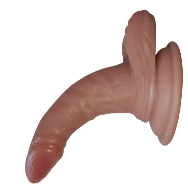 Фаллоимитатор с мошонкой на присоске OYO - Dildo Double Layer Silicone YQW-040 (длина 16 см, диаметр 3 см)