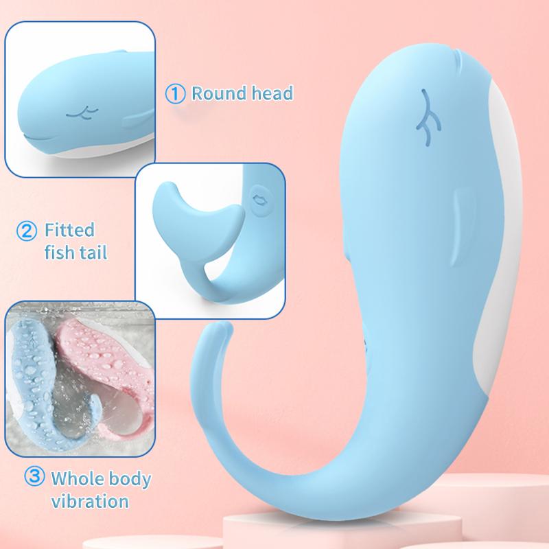 Виброяйцо "Cute whale", розовый с пультом ДУ, 10 режимов