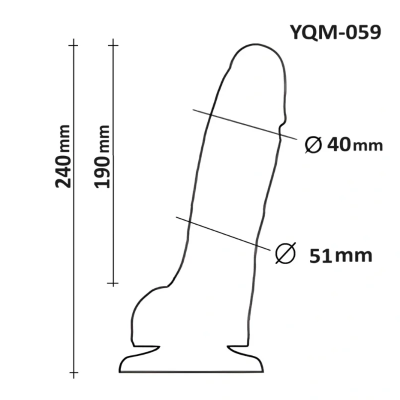 Фаллоимитатор OYO YQM-059 с присоской, силиконовый, реалистичный, 24 см