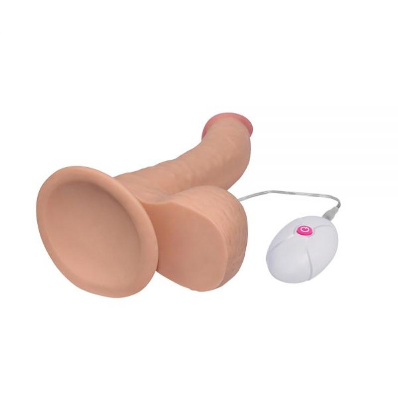Вибратор на присоске  с пультом 8.8" The Ultra Soft Dude, Flesh Vibrating