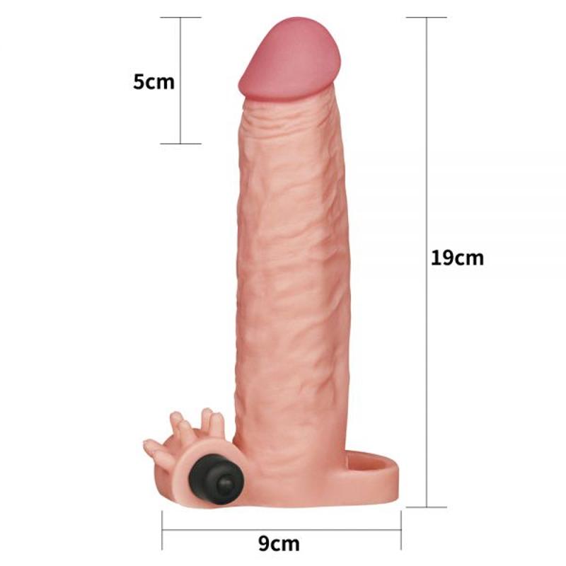 Насадка-удлинитель пениса с вибрацией Add 2 Penis Sleeve, Flesh