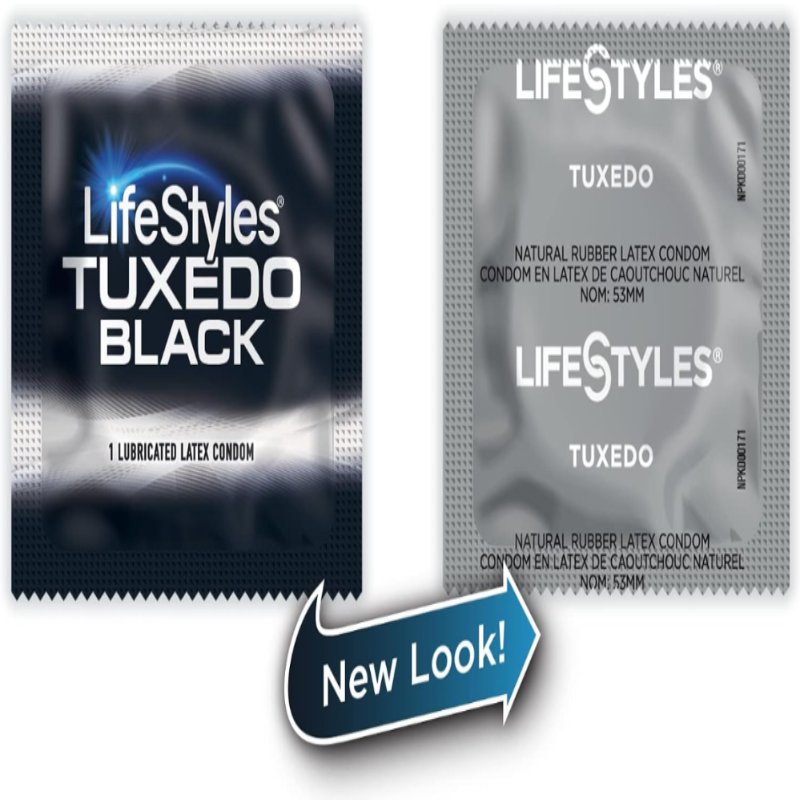 Презерватив черный 1 шт LIFESTYLES TUXEDO Black (упаковка может отличаться цветом и рисунком) - зображення 1