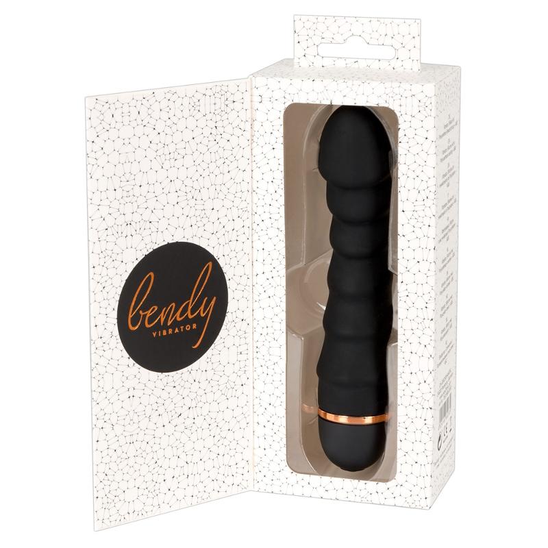 Черный бархатистый вибратор Bendy Ripple Vibrator с 20 режимами вибрации