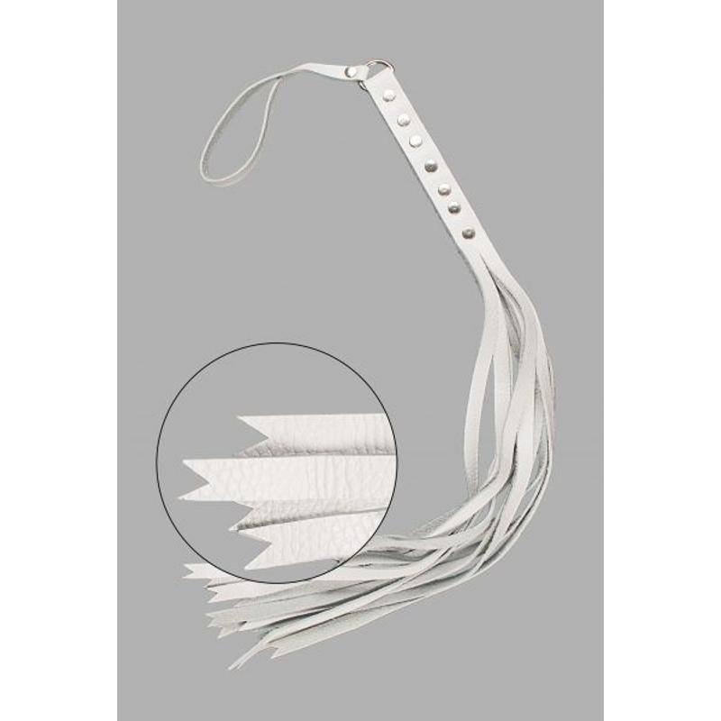 Флогер натуральная кожа, White