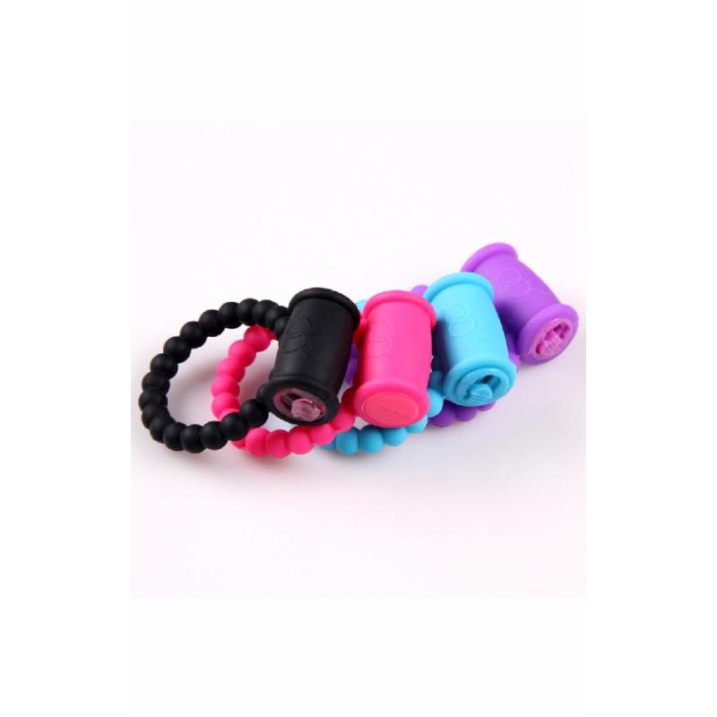 Эрекционное виброкольцо - Beads Ring голубой