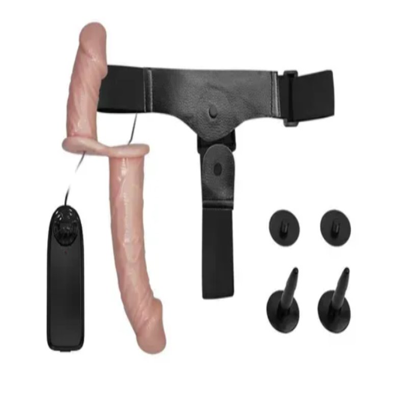 Страпон с вибрацией с 2-мя вибромоторами ULTRA PASSIONATE HARNESS STRAP-ON, BW-022060