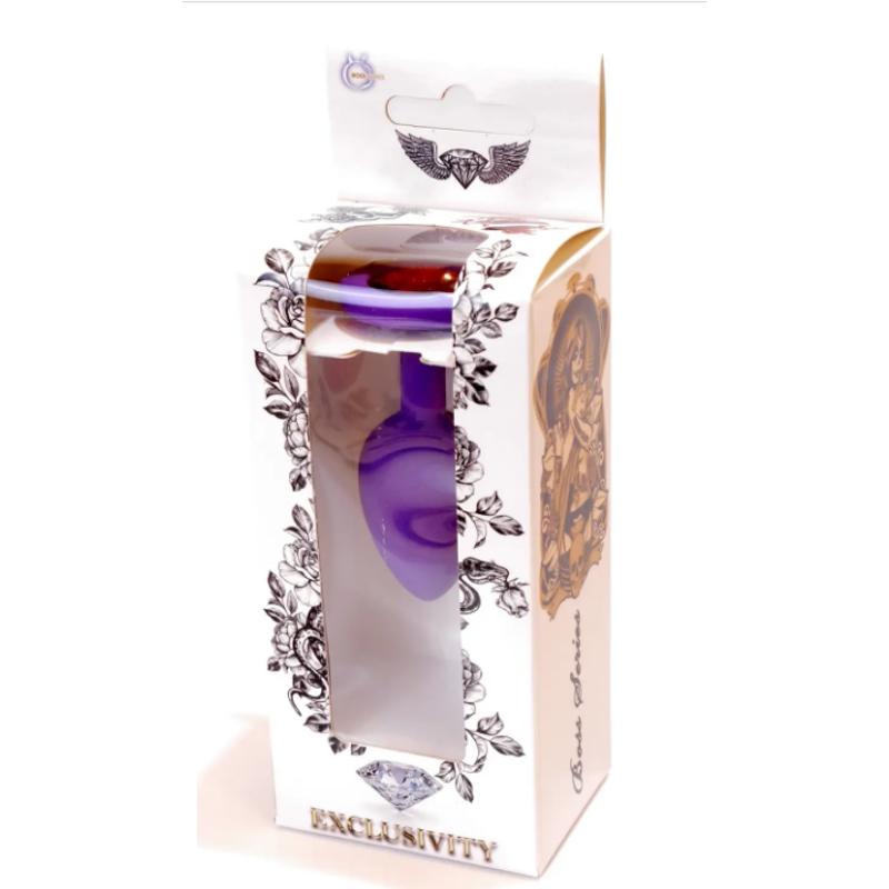 Силиконовая анальная пробка Boss Series - Jewellery Purple Silicon PLUG Medium Red M