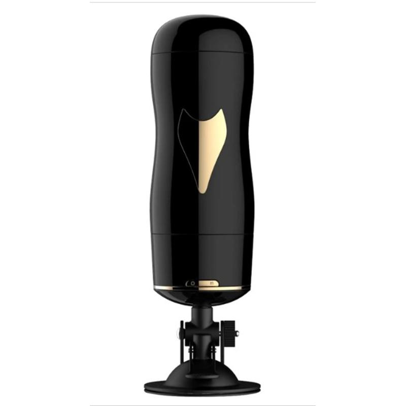 Мастурбатор с двумя входами на присоске Boss Series: Vibrating Masturbation Cup Black
