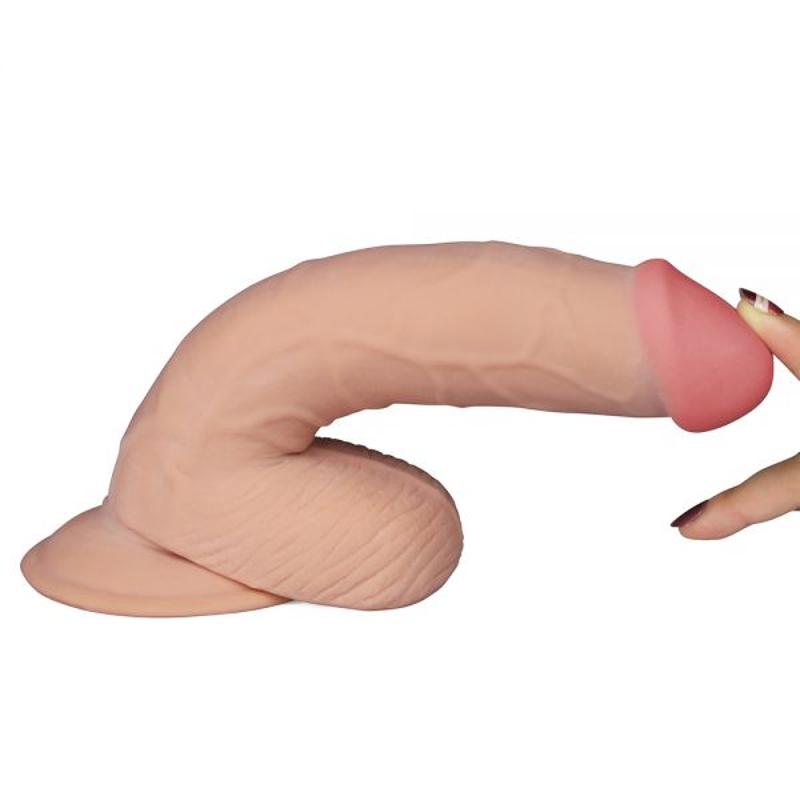 Вибратор на присоске  с пультом 8.8" The Ultra Soft Dude, Flesh Vibrating