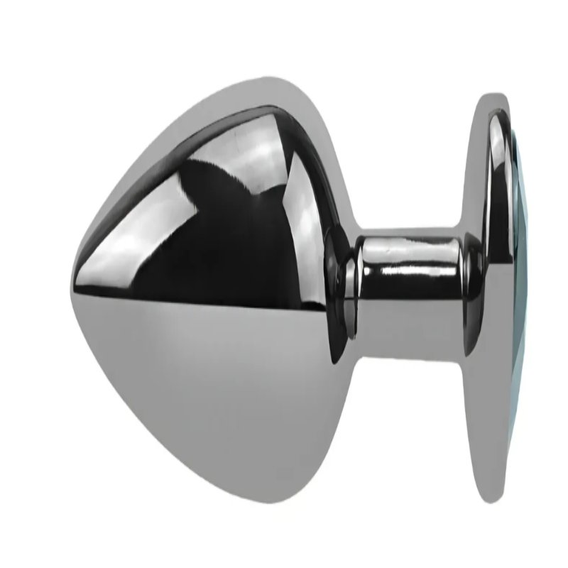 Анальная пробка с кристаллом EGZO - Dark Silver Heart Plug Red size S