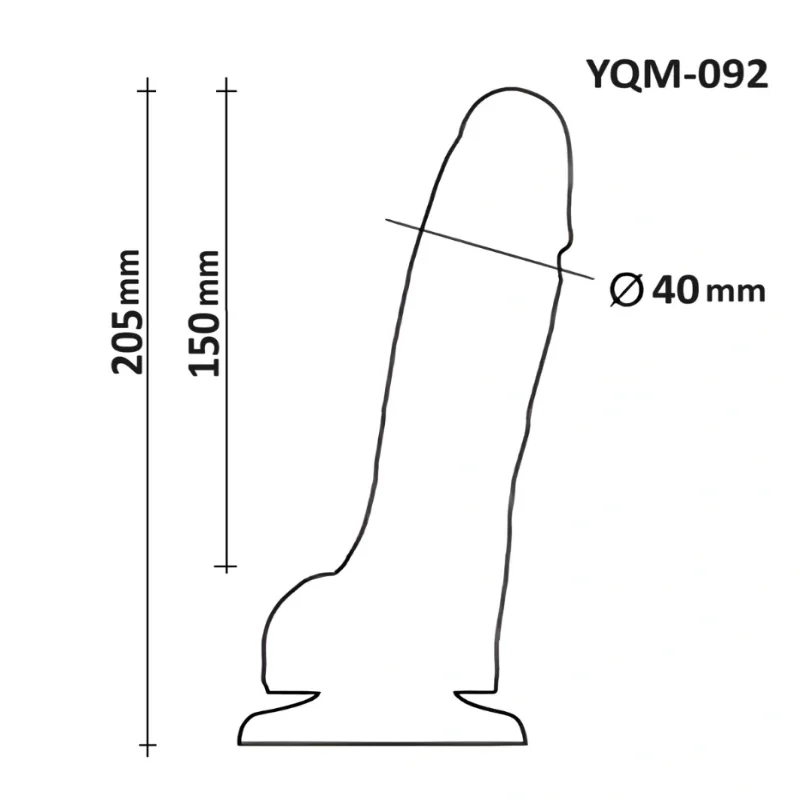 Фаллоимитатор OYO YQM-092 с мошонкой, реалистичный силиконовый, с присоской, 20,5 см