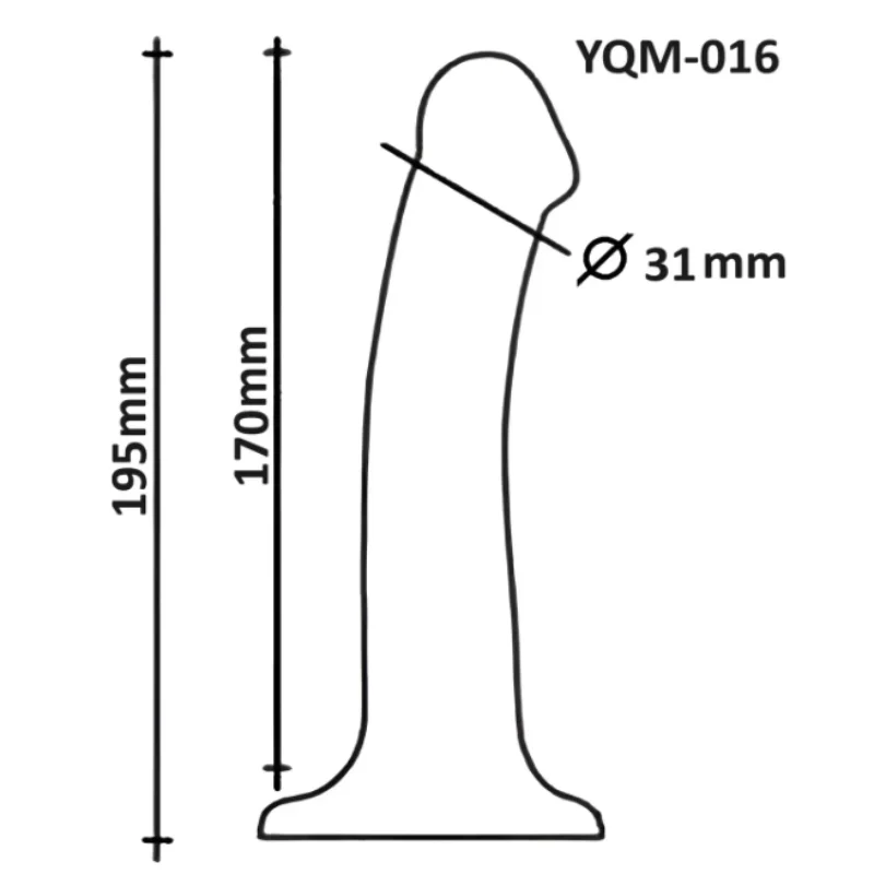 Фаллоимитатор на присоске OYO YQM-016 (длина 19.5 см, диаметр 3.1 см)